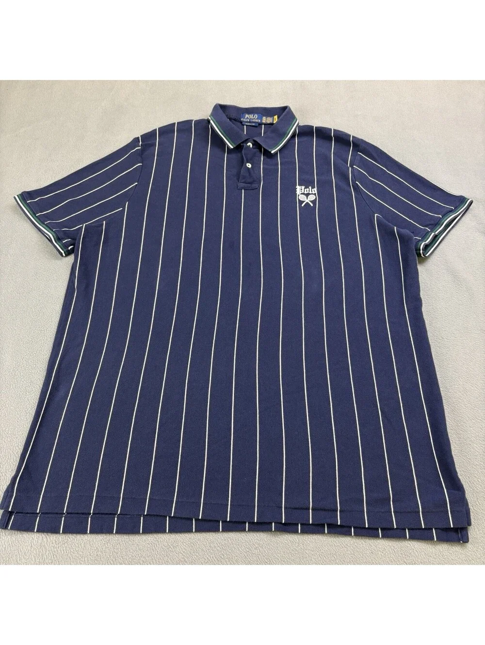 Polo Ralph Lauren Pinstripe Tennis Shirt Size 2XL